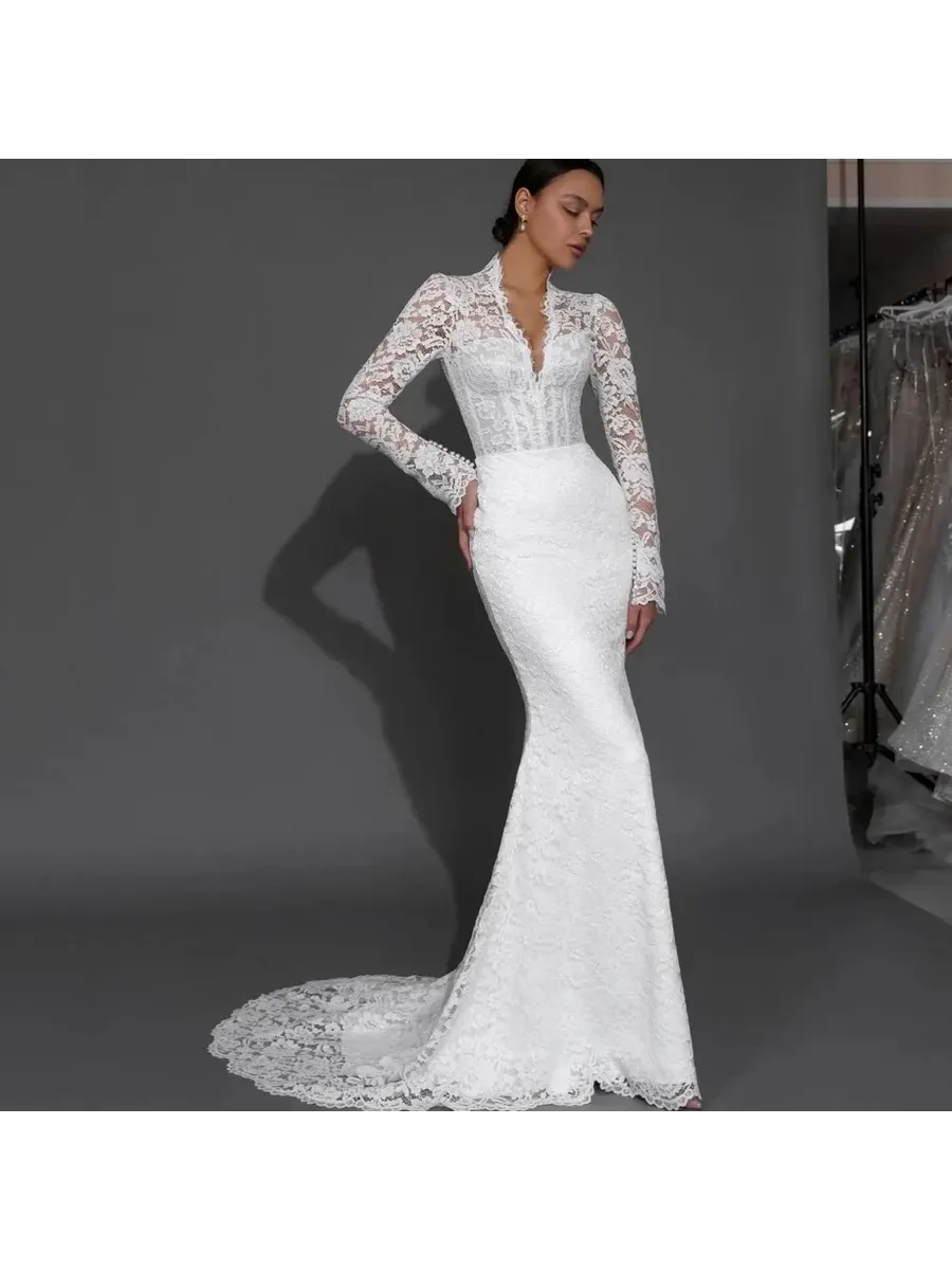 Кружевное свадебное платье Vestidos