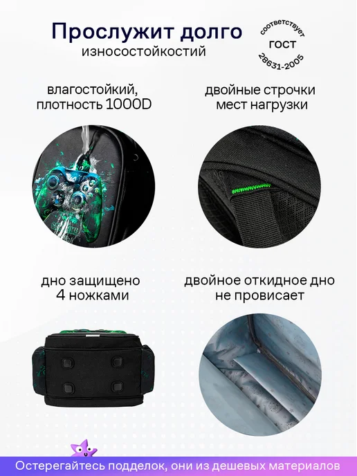 Impreza 4в1 Рюкзак школьный для мальчика, черный, фото 7