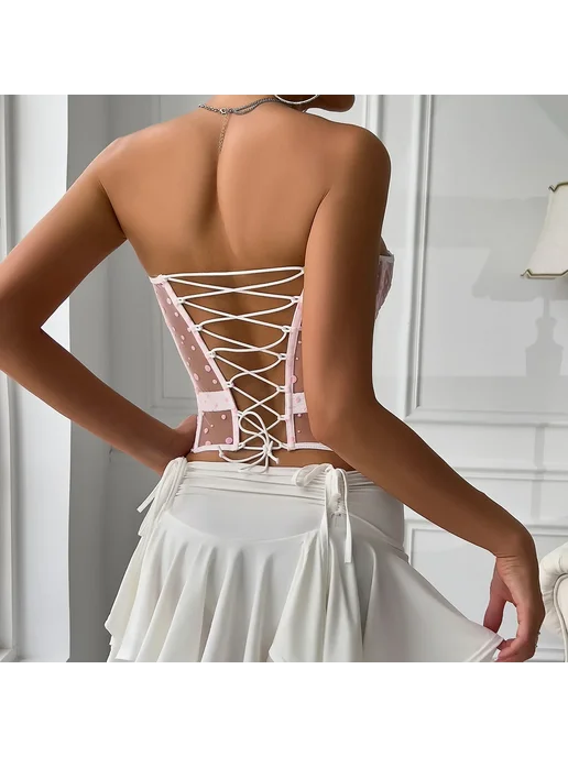 Spicy Girl сетчатые корсеты Pure Desire, розовый, фото 5