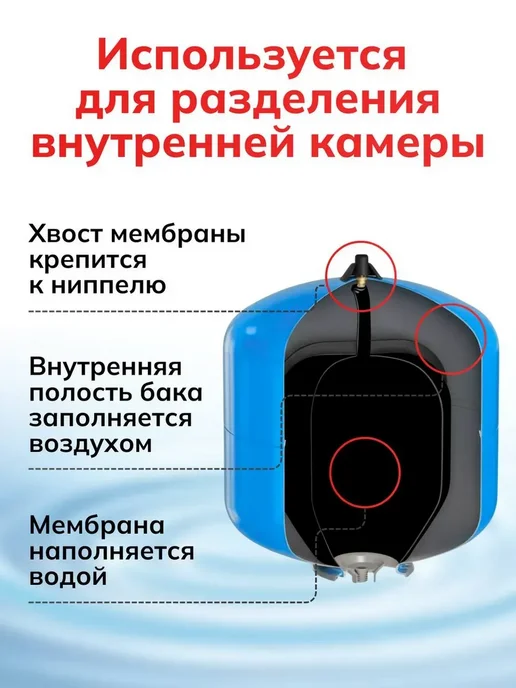 Мембрана гидроаккумулятора и расширительных баков 100 литров, черный, фото 6