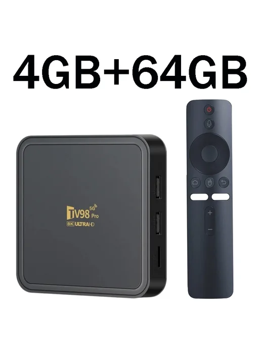 CLIBABIQBOX TV98 Pro PK Q7 Android 14 Smart TV-бокс 8К 4ГБ R, 4 ГБ