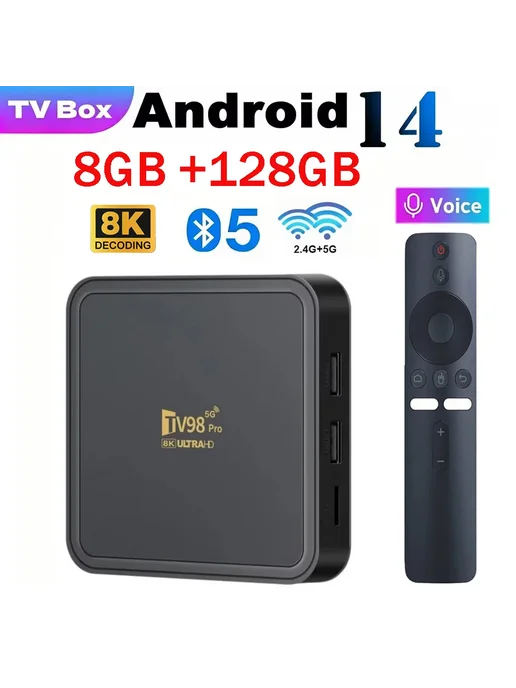 CLIBABIQBOX TV98 Pro PK Q7 Android 14 Smart TV-бокс 8К 4ГБ R, 4 ГБ, фото 2