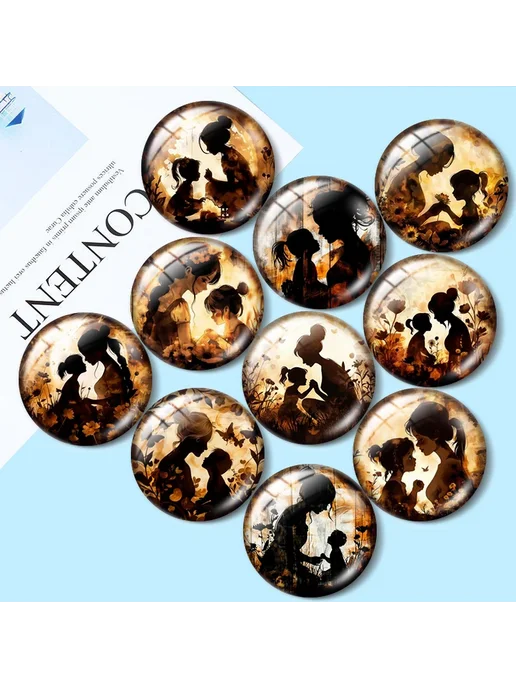 Нет бренда Стеклянные кабошоны для фото, набор из 10 шт. 30 мм, 10pcs-B, 10 шт, фото 2