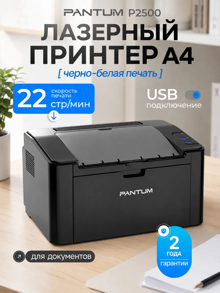 Принтер лазерный черно белый А4 USB P2500