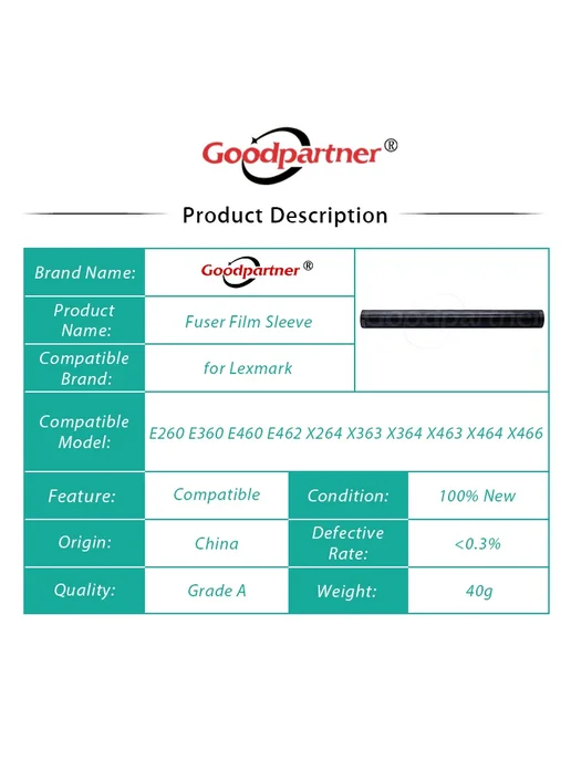 Goodpartner Пленка фьюзера для Lexmark E260 E360 E460 E462 X, вариант, фото 6