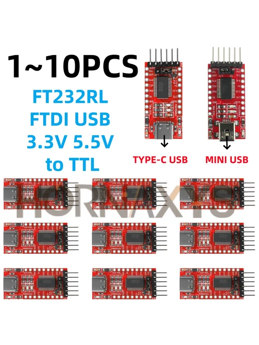 HORNAXYS FT232RL к TTL Модуль MINI USB 10PCS, 10 шт, фото 2