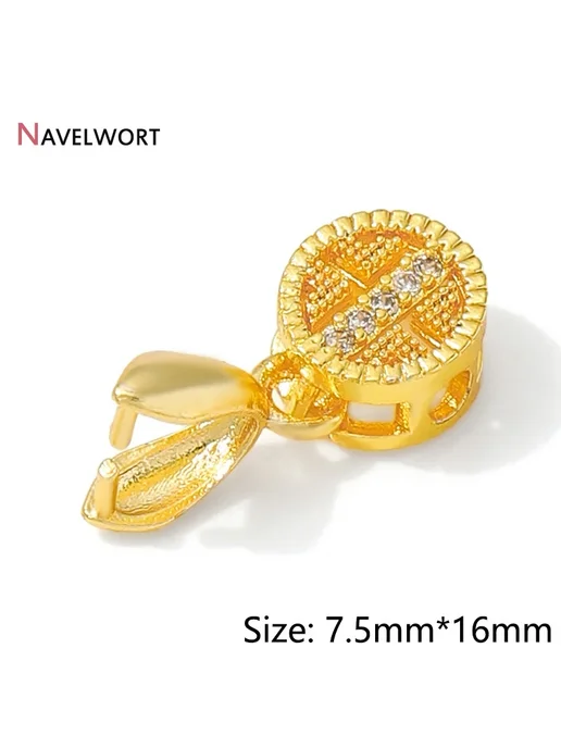 NAVELWORT Застежка для бижутерии 18K позолота, 7.5*16мм, желтый