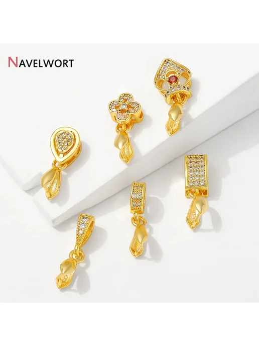 NAVELWORT Застежка для бижутерии 18K позолота, 7.5*16мм, желтый, фото 5