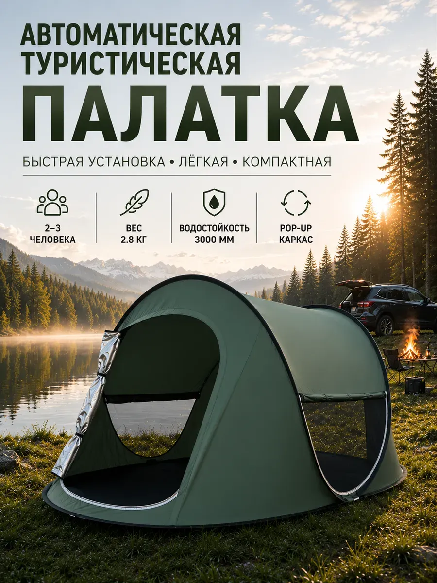 Палатка автоматическая 2-3-местная