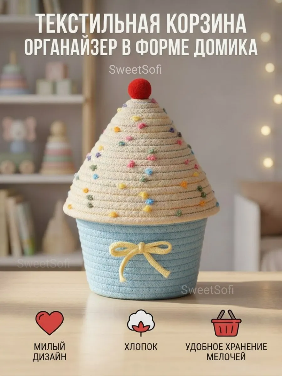 Органайзер для хранения корзина с крышкой