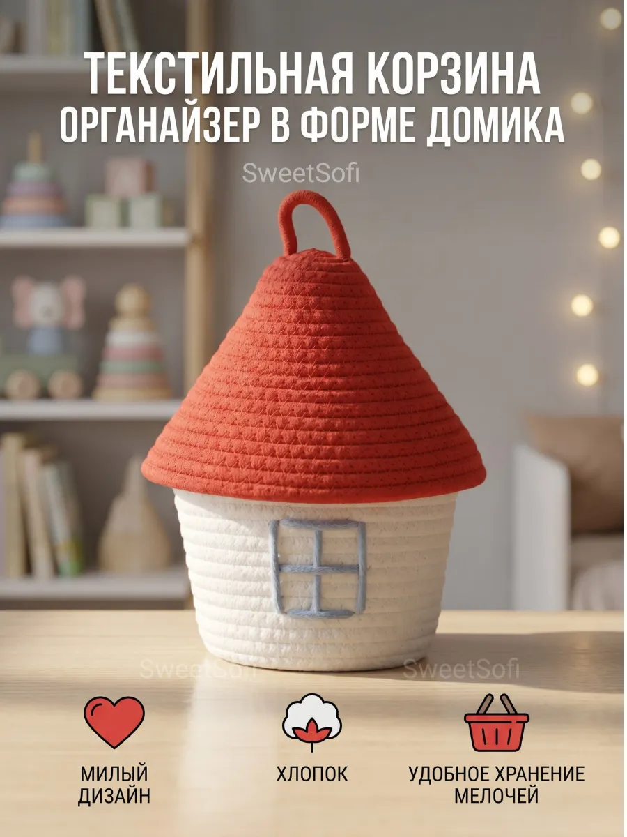 Органайзер для хранения корзина с крышкой
