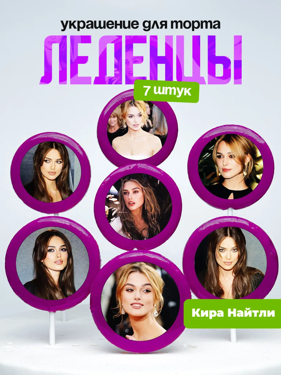 Украшение для торта Кира Найтли. Леденцы Keira Knightley