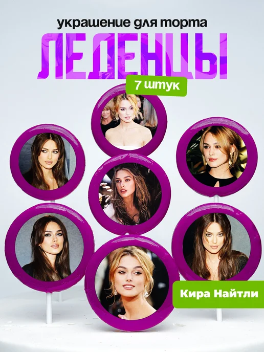 Украшение для торта Кира Найтли. Леденцы Keira Knightley