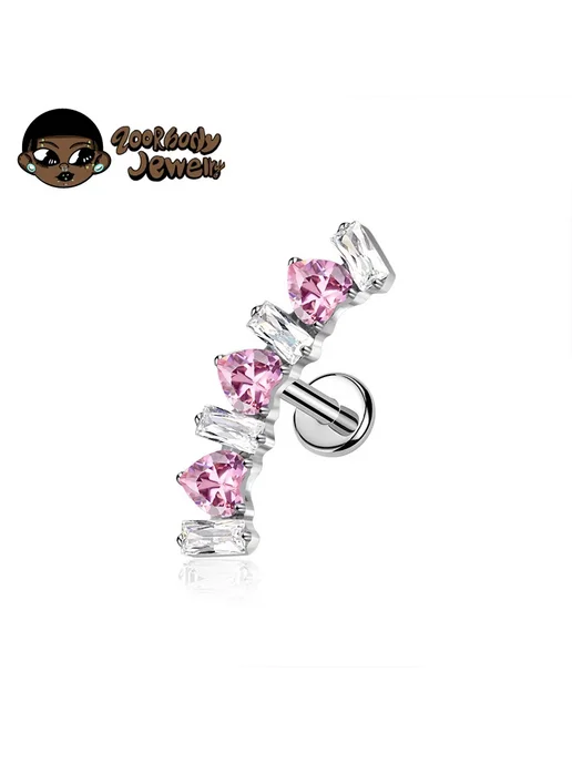 ZOORBODY JEWELRY Пирсинг ZOORBODY JEWEL Jewelry розовый, 16G, CZ, 16 г