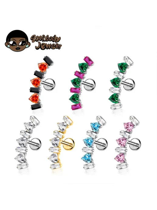 ZOORBODY JEWELRY Пирсинг ZOORBODY JEWEL Jewelry розовый, 16G, CZ, 16 г, фото 2