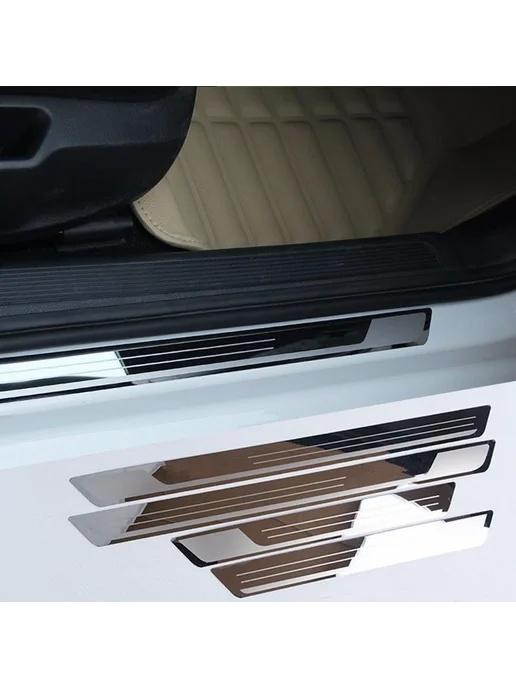 Fivefinger Хром накладка на порог KIA Seltos 2019-2025, Style 2, вариант, фото 2