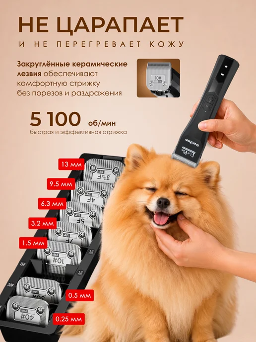 Loveshow Машинка для стрижки собак,кошек L9, 2200 мАч, 2200 мАч, фото 2