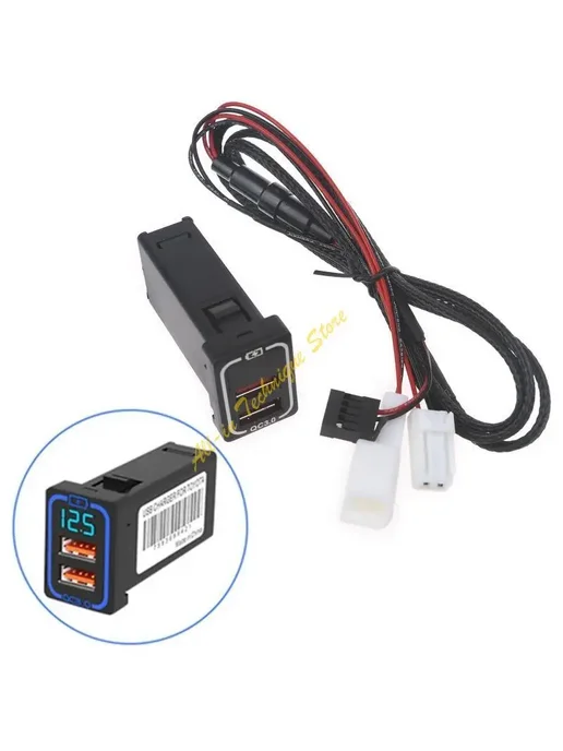 OOTDTY Автомобильное зарядное устройство QC3.0 с двумя портами USB, вариант