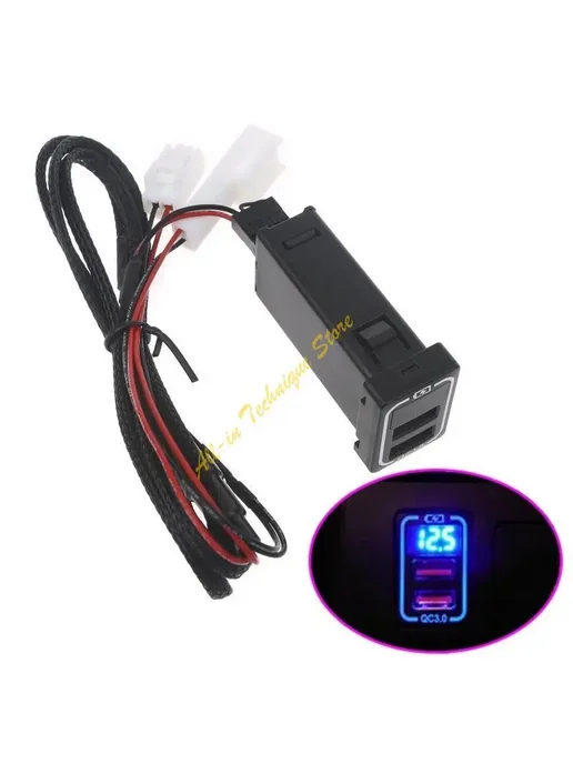 OOTDTY Автомобильное зарядное устройство QC3.0 с двумя портами USB, вариант, фото 3