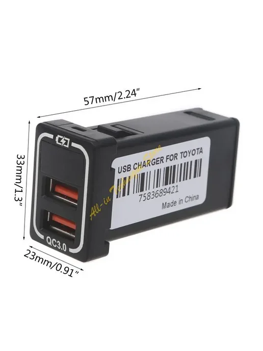 OOTDTY Автомобильное зарядное устройство QC3.0 с двумя портами USB, вариант, фото 7