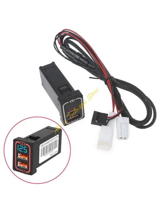 OOTDTY Автомобильное зарядное устройство QC3.0 с двумя портами USB, красный
