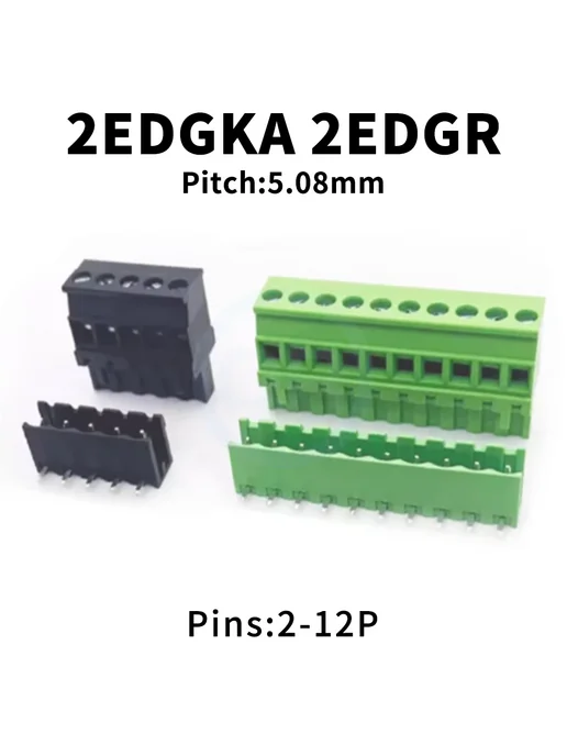 Нет бренда Комплект соединителей KF 2EDGKA + 2EDGR 5,08 мм Black 5P, черный