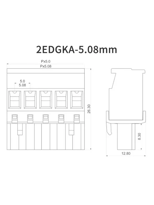 Нет бренда Комплект соединителей KF 2EDGKA + 2EDGR 5,08 мм, черный, зел, черный, фото 2