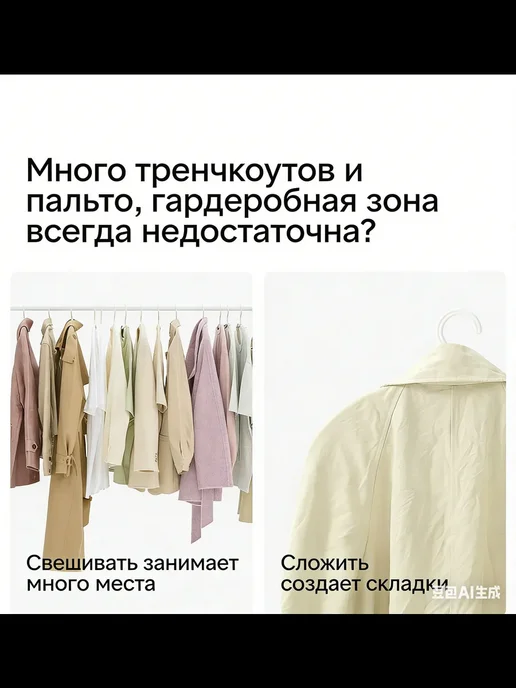 Подвесной компрессионный мешок для одежды. Не требует глажки…, розовый, фото 3