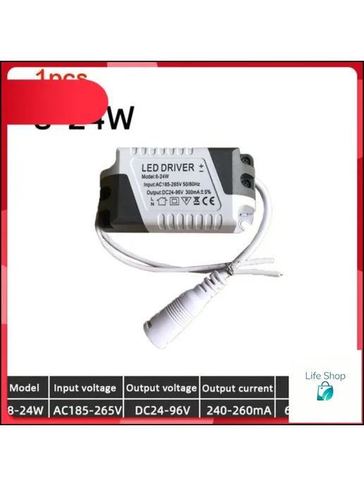 Потолочный LED-драйвер 24 В, 824 Вт, IP10, 824 Вт