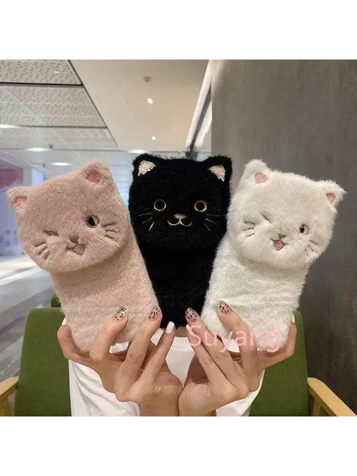 Нет бренда Чехол-держатель 3D Cat Doll For F11 Pro Розовый, розовый, фото 5