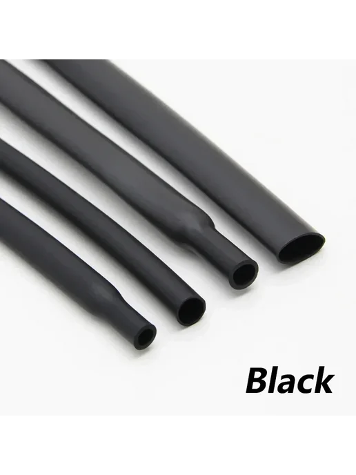 Нет бренда Термоусадочная трубка силиконовая Black 1 meter 4mm, черный