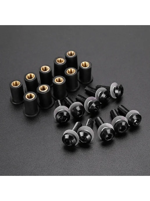 OXLLONE Болты для лобового стекла KAWASAKI 10 pieces 5MM black, черный