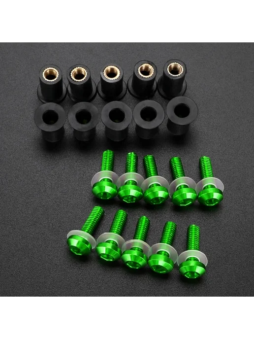 OXLLONE Болты для лобового стекла KAWASAKI 10 pieces 5MM black, черный, фото 4
