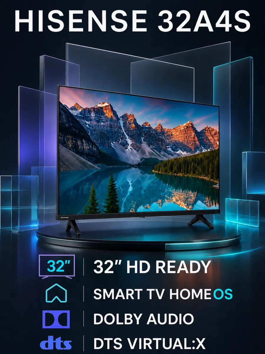 HISENSE Телевизор 32" 32A4S, черный