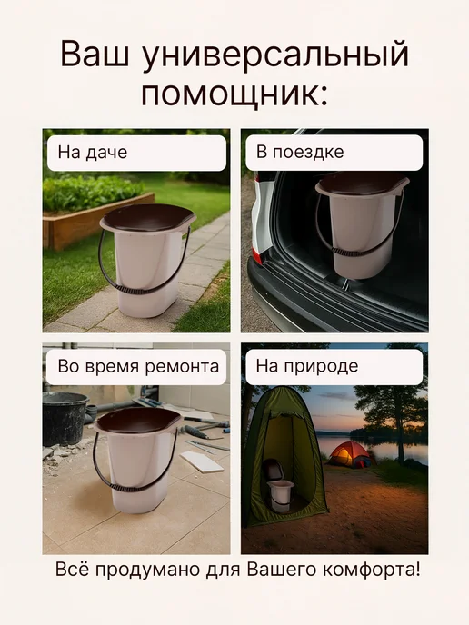 Otiks Туалет ведро с крышкой 17л, 18 л, фото 5