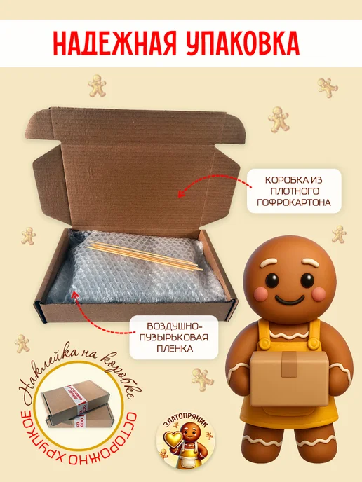 ЗЛАТОПРЯНИК Имбирные пряники на торт для мальчика, 6 шт, фото 17