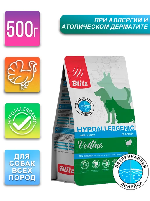 Сухой корм BLITZ Диетический Hypoallergenic для собак, 0,5 кг