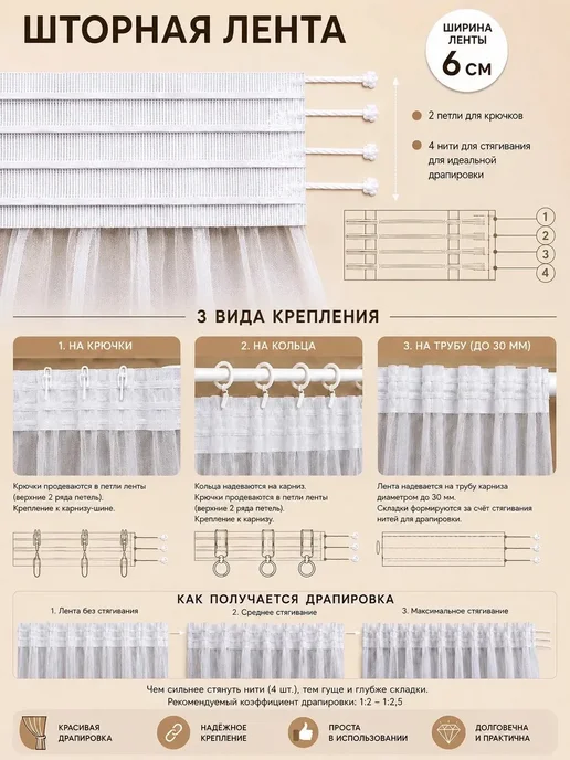 ФЕСТОН Тюль под лен с утяжелителем 200х250, 200x250, фото 8