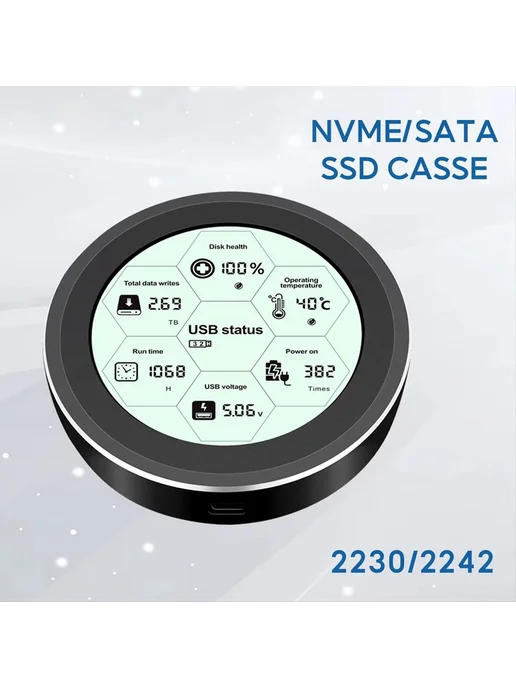 Новый корпус для SSD M.2 NVMe 2230 2242 USB 3.0 USB 2.0, до…, вариант, фото 2
