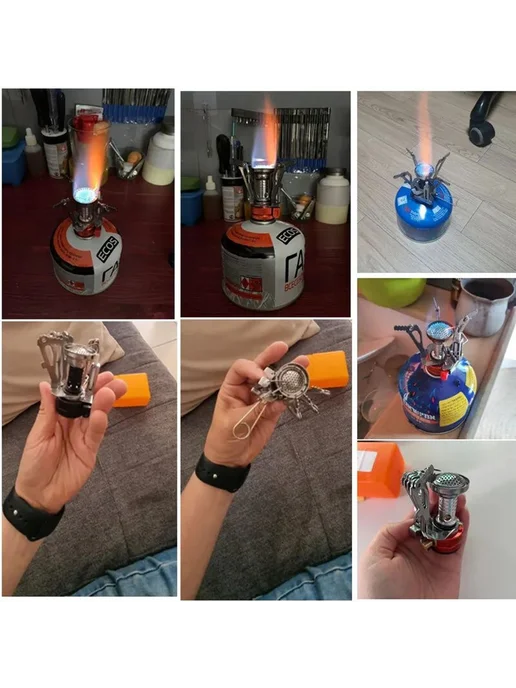 Горелка мини туристическая газовая портативная плитка, вариант, фото 2