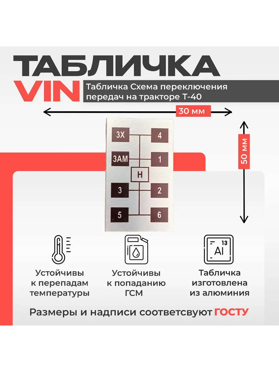 Табличка Схема передач трактора Т-40
