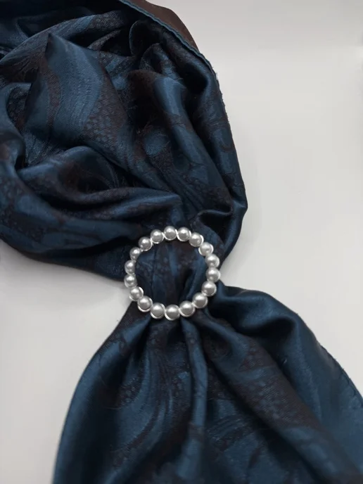 JoolZ Style Зажим пряжка для одежды платка женское украшение, белый, фото 7