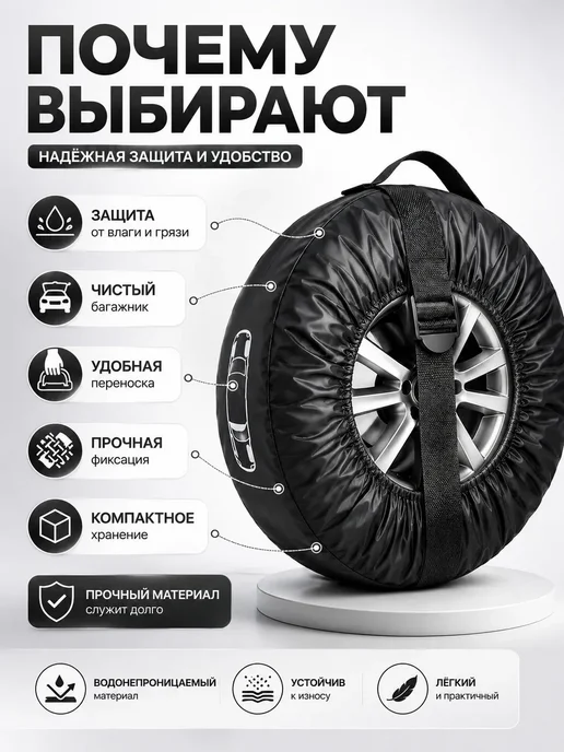 Смарт покупка Чехол для запасного колеса водонепроницаемый L, вариант, фото 2
