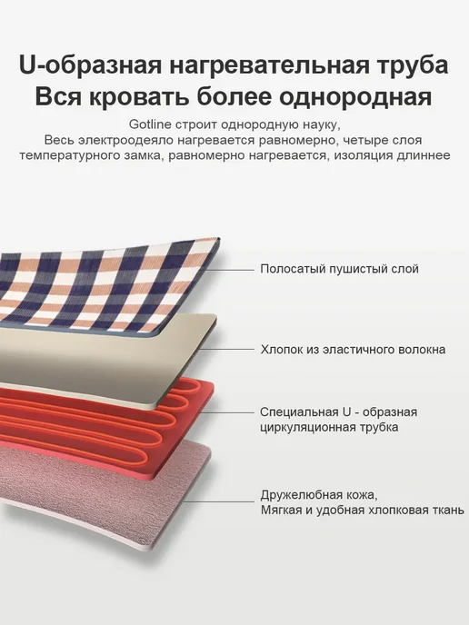 Электрическое одеяло 70*150 см, 80x150 см, фото 7