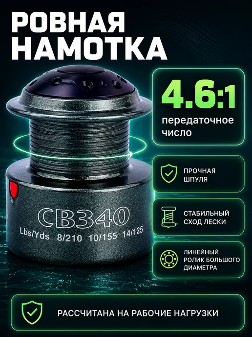 Мир рыбалки и туризма Катушка безынерционная Cobra 340 с задним фрикционом, 2 шт, 2 шт, фото 3