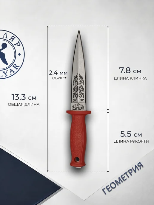 ООО KIZLYAR Кинжал-брелок сувенирный «КО», серый, фото 4