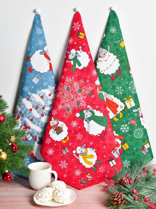 NIKITA TEREHOV TEXTILE Полотенца кухонные набор 3 шт 60х47 см рогожка, 60x47 см, 3 шт