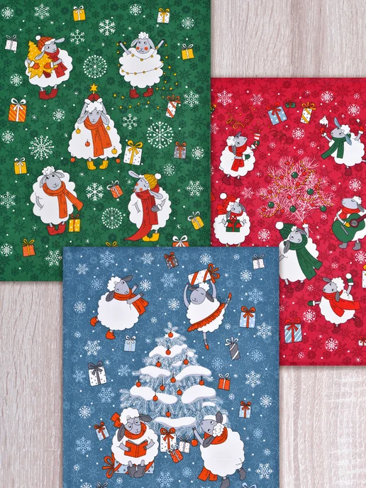 NIKITA TEREHOV TEXTILE Полотенца кухонные набор 3 шт 60х47 см рогожка, 60x47 см, 3 шт, фото 2