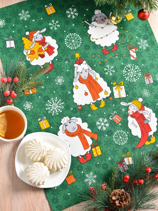NIKITA TEREHOV TEXTILE Полотенца кухонные набор 3 шт 60х47 см рогожка, 60x47 см, 3 шт, фото 3