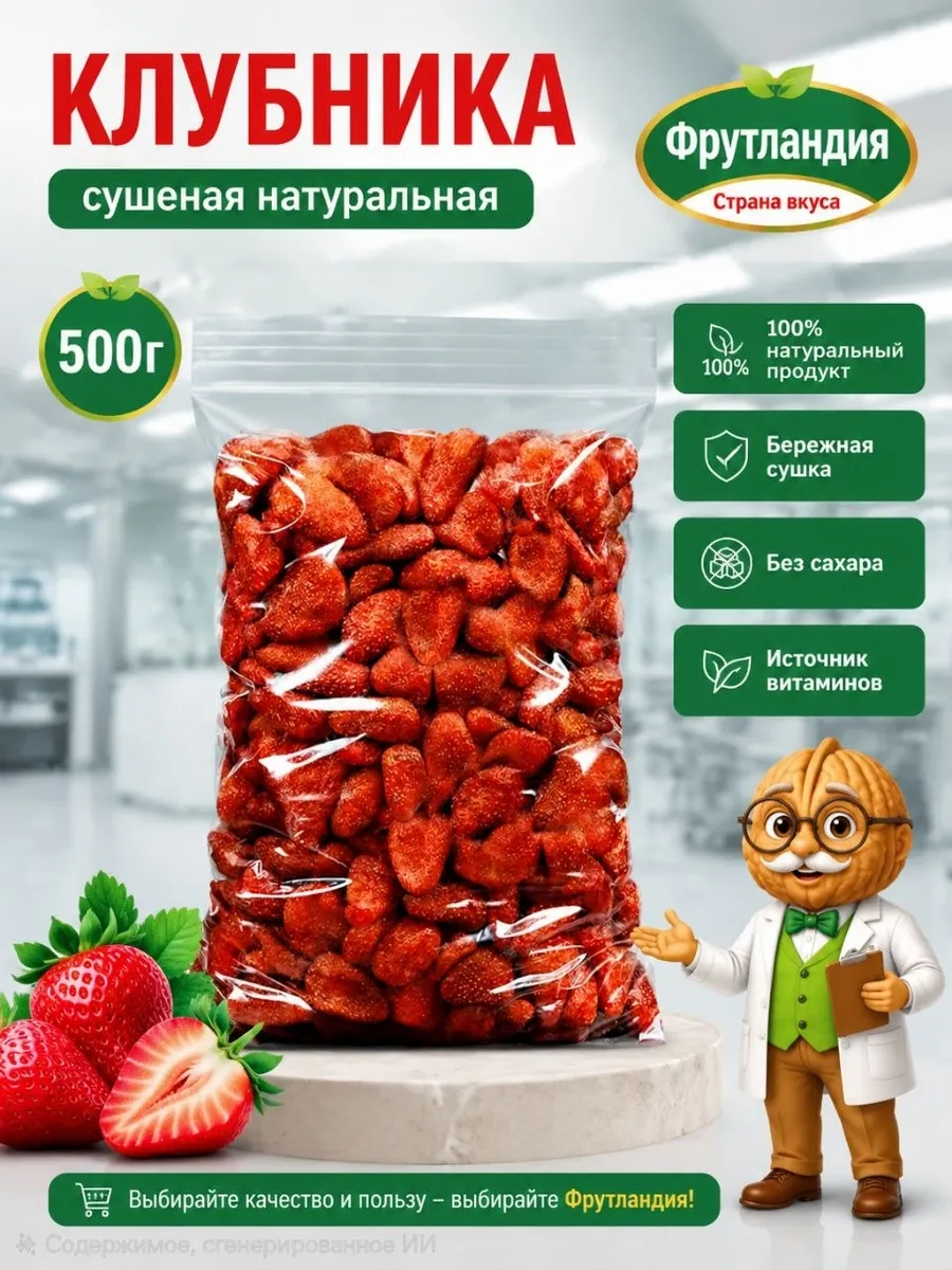 Клубника сушеная натуральная 500гр